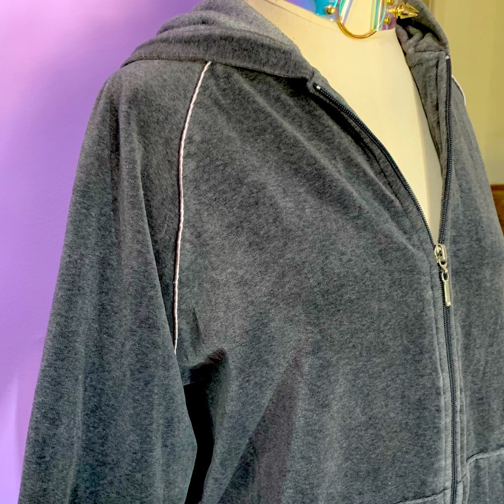 Gray Velour track jacket size XL Tall